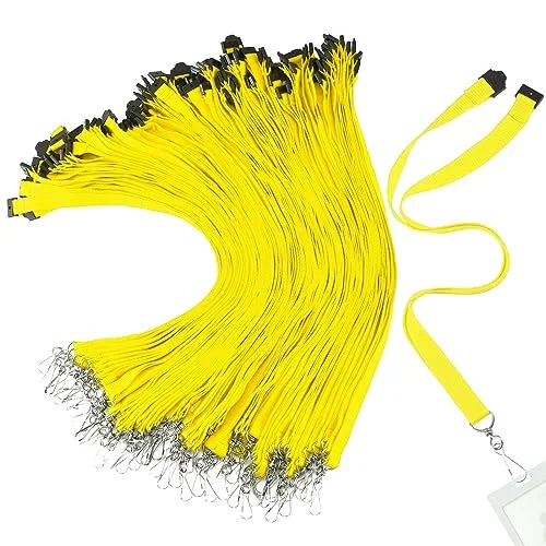 60 Pcs Breakaway Lanyards with J Hook Bulk Flat for ID Badges Neck Badge Lanyards Card Nametag Holder Neck Straps