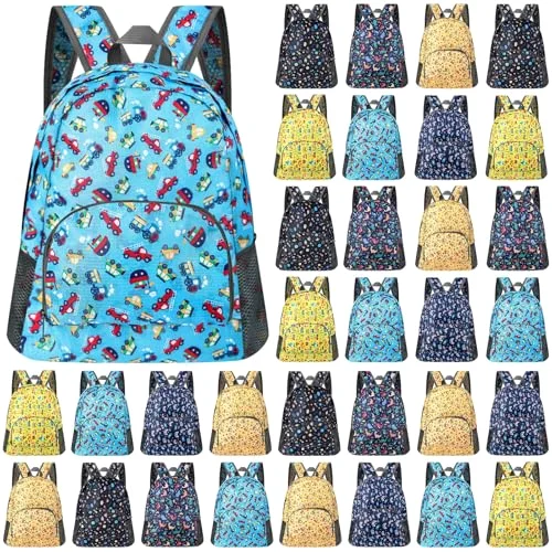 48 Pcs 17" Backpacks Bulk for Kids Colorful Bookbags for Elementary Middle High School Boys Girls Charity Donate