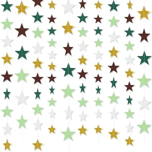 130 Feet Glitter Star Garland Banner 2026 Party Decoration Double Side Star Hanging String Streamer Paper Twinkle for Graduation Wedding Birthday