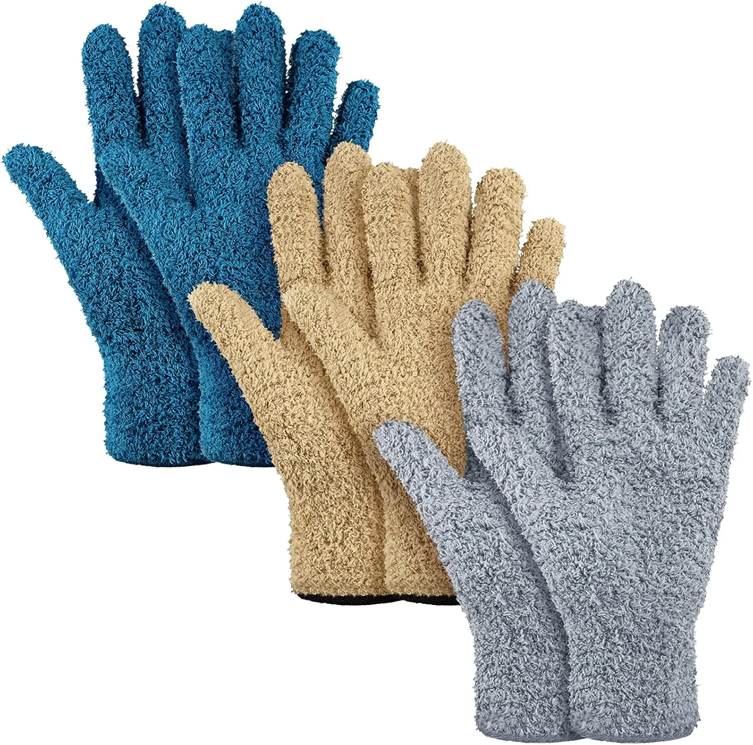 3 Pairs Microfiber Dusting Gloves for Plants Leaf, Medium