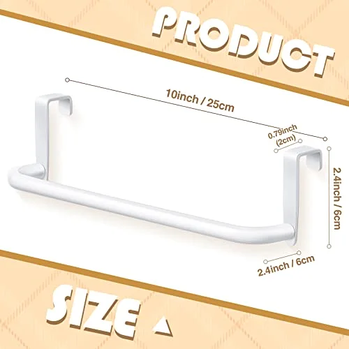 Over Cabinet Door Towel Bar, Metal Kitchen Rack,White view 2