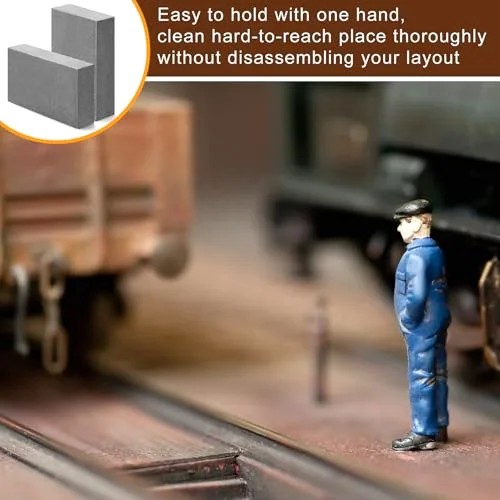 2 Pack Train Track Cleaner Railroad Cleaning Block Abrasive Eraser for Model Ho N Scale Train Track Accessories view 4