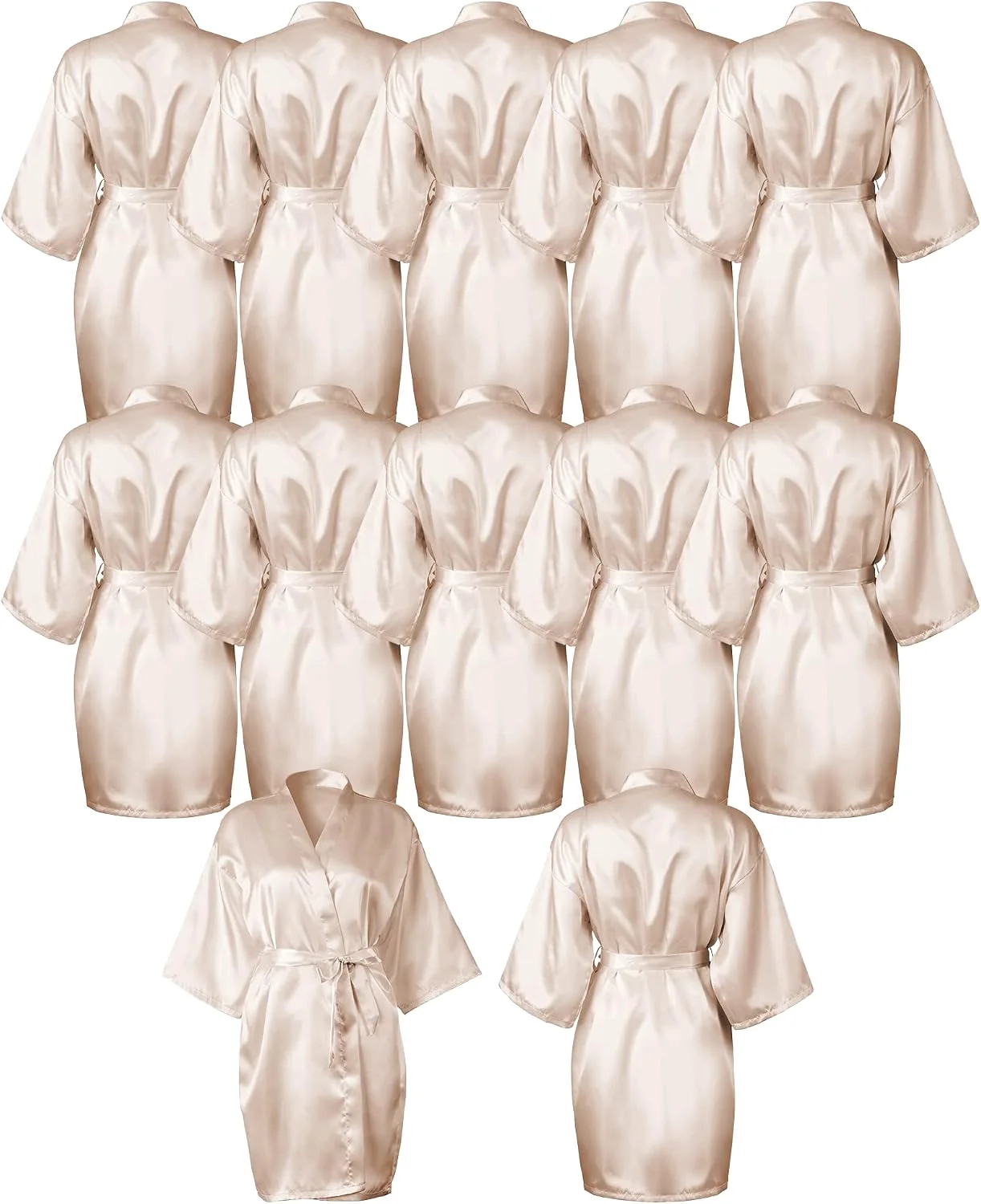 12 Pcs Bridesmaids Robes for Women Silk Satin Kimono Short Robe Bulk Bridal Party Wedding Sleepwear