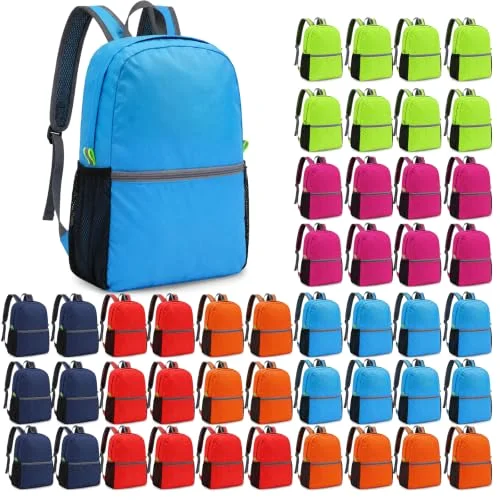 48 Pcs Backpacks Bulk for Kids Colorful Bookbags for Elementary Middle High School Boys Girls Student
