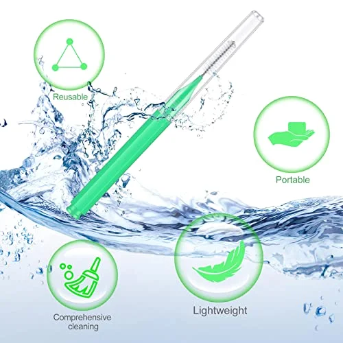 80 Pieces Multicolored Braces Brush for Cleaner Interdental Brush Toothpick Dental Tooth Flossing Head Oral Dental Hygiene Flosser Tooth Cleaning Tool Kit, 8 Colors view 3