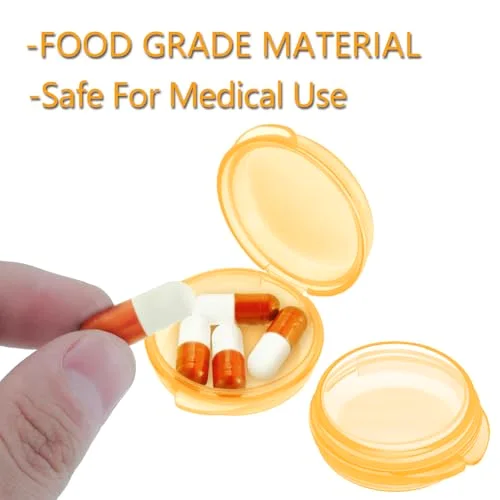 6 Packs Small Pill Box Organizer Pill Case, Purple, Orange, Red view 3