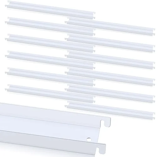12 Pcs Lateral Front to Back File Bar Rails Hanging File Cabinet Rails Stainless Steel Drawer Inserts for Sides Letter Size Folders Office Home, White 15.76 Inches Long