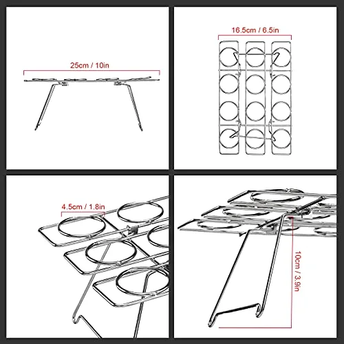 2 Pack Ice Cream Cone Baking Racks 12-cavity Cupcake Cone Holders Cupcakes Display Stands Cooling Racks for Home Kitchen Baking Cooking Ice Cream Tools Supplies view 2