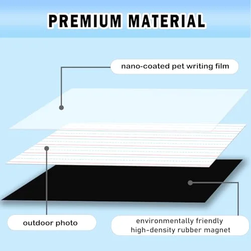 4 Pcs Back to School Jumbo Magnetic Notebook Paper Large Magnetic Handwriting Lined 22 x 17 Inch Dry Erase Sentence Strips for Whiteboard Accessories Dry Erase Notebook for Teacher view 3
