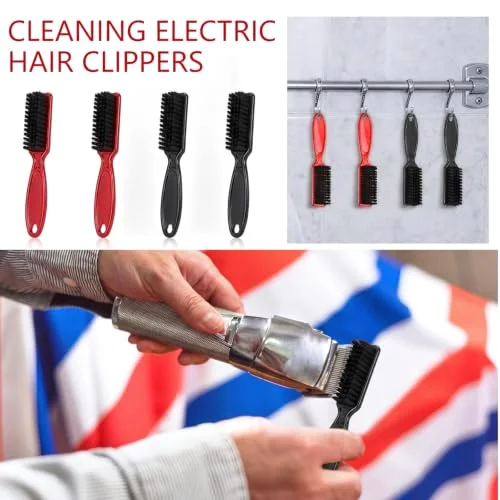 2 Pcs Clipper Brush Barber Blade Trimmer,Black, Red view 3