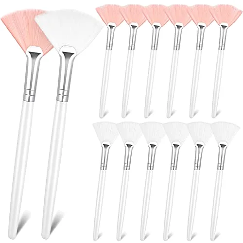 14 Pieces Fan Brushes Applicator, Mask Brushes for Facial Makeup Tools for Face Cosmetic