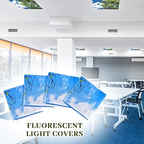 8 Pack Fluorescent Light Covers for Classroom Ceiling 4 x 2 Feet Magnetic Light Covers Filter for Office School Drop Ceiling Supplies view 4
