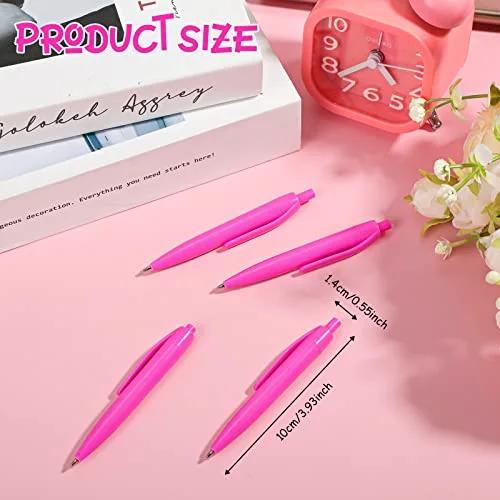 100 Pcs Pink Retractable Ballpoint Pens Bulk,Mini Pen Black Ink view 2