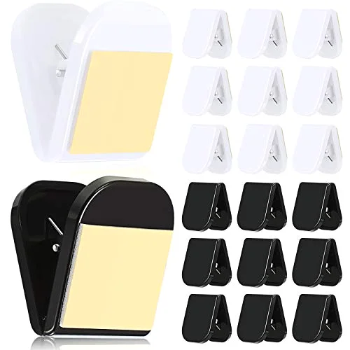20 Pieces Self Adhesive Clips Plastic Tapestry Sticky Spring Wall Clips for Hanging Poster Photo Classroom Teacher Office Student Home