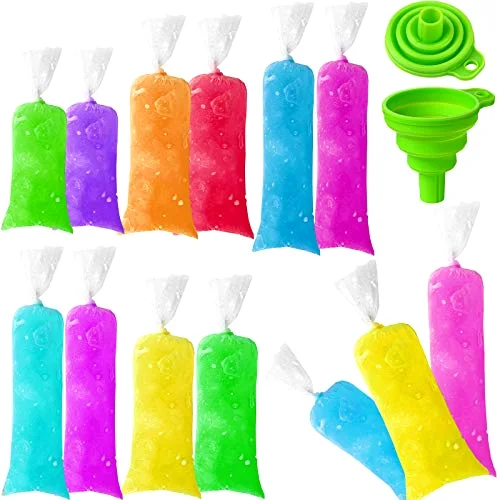 300 Pcs Ice Pop Bags Freeze Molds with Silicone Funnel 3 Sizes