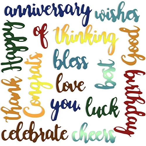 16 Pieces Blessing Cutting Dies for Card Making Word Cutting Dies Kit with Embossing Script Stencils for DIY Scrapbook Card Making Decoration Celebration