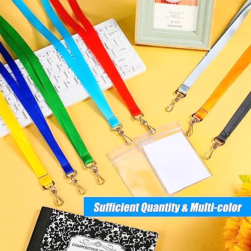32 Pack Lanyards for Cruise Ship Cards & ID Badges - Colored, Solid Color, Durable Lanyards with Badge ID Holder for Carnival Sail view 2