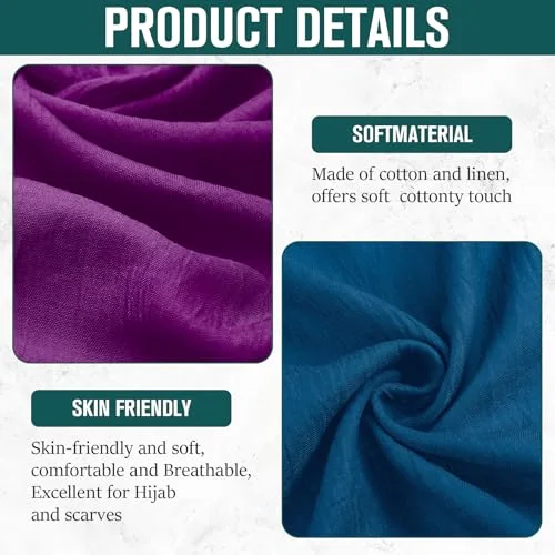 Women Lightweight Cotton Summer Scarf Long Beach Wrap,Classic view 4