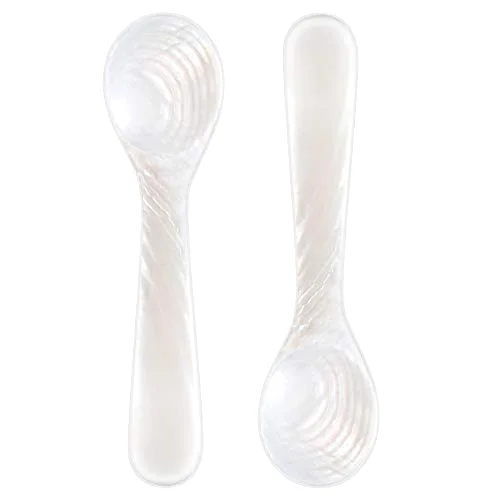 2 Pieces Mother of Pearl Caviar Spoons Round Handle,9cm/3.54 Inch