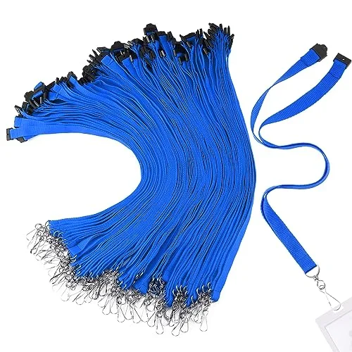 120 Pcs Breakaway Lanyards with J Hook Bulk Flat for ID Badges Neck Badge Lanyards Card Nametag Holder Neck Straps