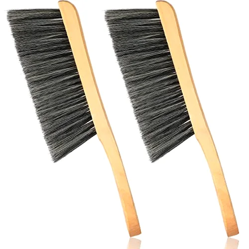 2 Pcs Wooden Bench Brushes Fireplace Brush, Gray