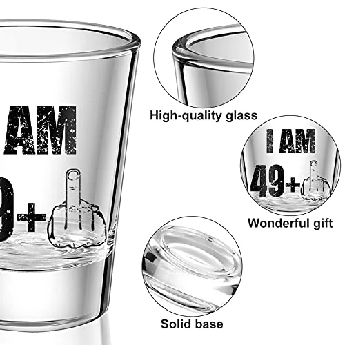 2 Pieces Middle Finger Shot Glass 2oz Black Funny Birthday Party Wine Glasses Present for Women and Men Celebrate Turning Birthday Decoration view 3