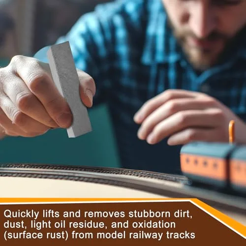2 Pack Train Track Cleaner Railroad Cleaning Block Abrasive Eraser for Model Ho N Scale Train Track Accessories view 3