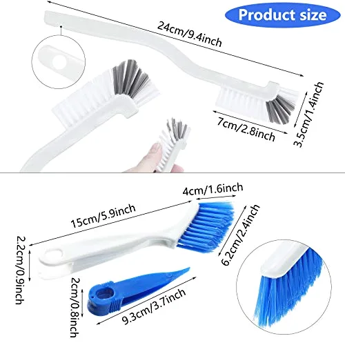 4 Pieces Cleaning Brush Sets Small Scrub Brush Household Use for Cleaning Bottle Sink Kitchen Sink Corner Dish Edge Grout Bathroom Sliding Door Window Track view 2