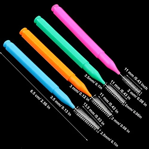 100 Pcs Braces Dental Brushes,Bright Colors view 2