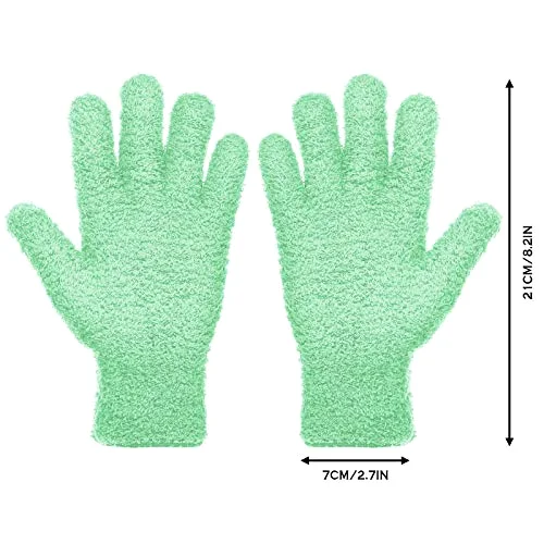2 Pairs Microfiber Gloves for Plants,Blue, Grass Green,X-Large view 2