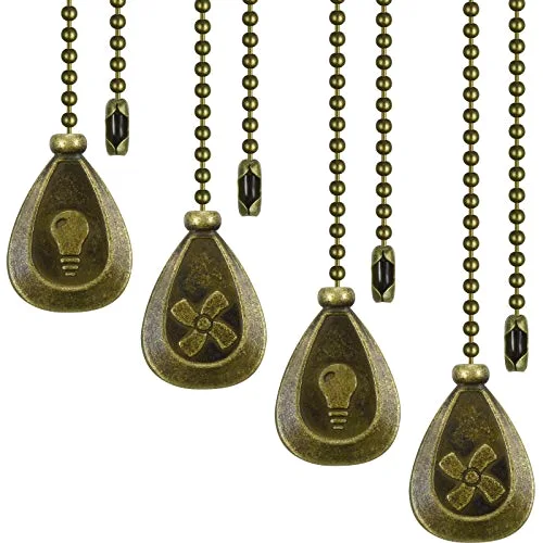 4 PCS Ceiling Fan Pull Chain Extender Light Ornament