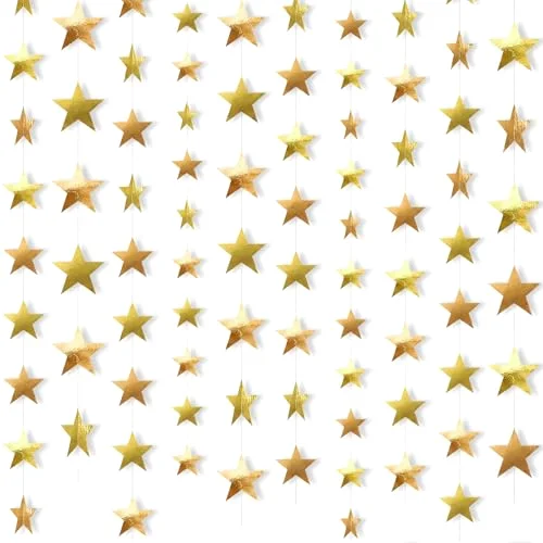 78 Feet Glitter Star Garland Banner 2026 Party Decoration Double Side Star Hanging String Streamer Paper Twinkle for Graduation Wedding Birthday