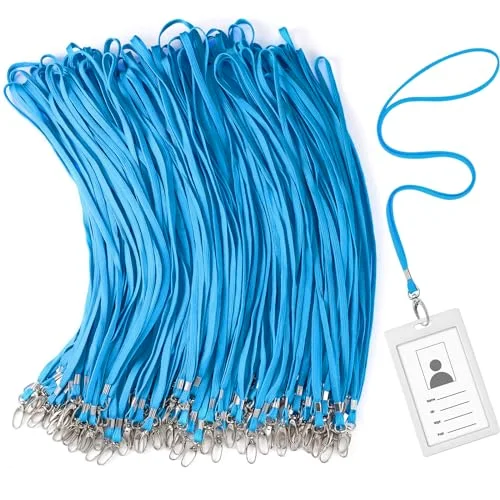 120 Pcs Lanyards for ID Badges Neck Lanyard Bulk with Clip and Swivel Hooks Lanyard Keychain for Keys Name Tags