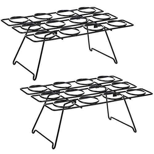 2 Pack Ice Cream Cone Baking Racks 12-cavity Cupcake Cone Holders Cupcakes Display Stands Cooling Racks for Home Kitchen Baking Cooking Ice Cream Tools Supplies