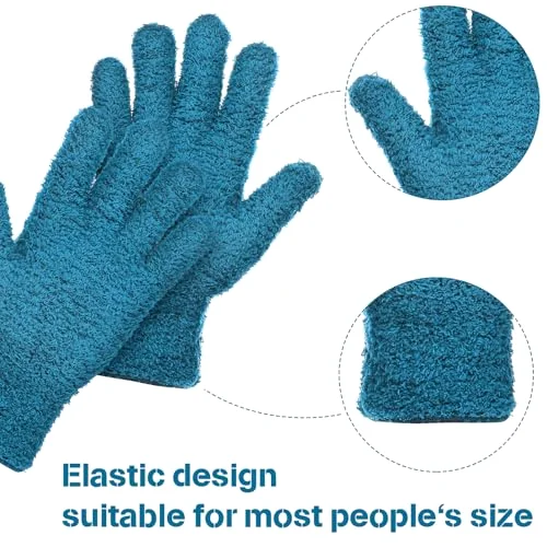 2 Pairs Microfiber Gloves for Plants,Blue, Grass Green,X-Large view 3