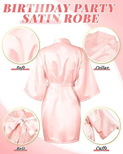 8 Pcs Bridesmaids Robes for Women Silk Satin Kimono Short Robe Bulk Bridal Party Wedding Sleepwear view 2