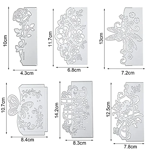 6 Pcs Metal Cutting Dies Flower Butterfly Bird Card Making Dies view 2