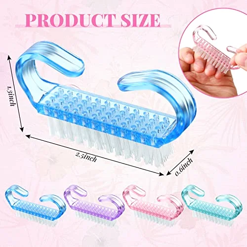 48 Pcs Nail Brushes for Cleaning, Fingernail Hand Toes,Transparent view 3
