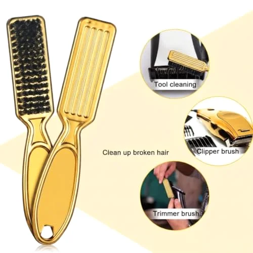 2 Pcs Clipper Brush Barber Blade Trimmer,Gold view 3