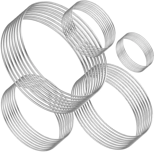 40 Pcs Metal Rings for Crafts Dream Catcher Rings, Macrame Hoops for DIY, 5 Sizes Metal Floral Hoop for Floral Macrame Wall Hanging Dream Catcher and Crafts