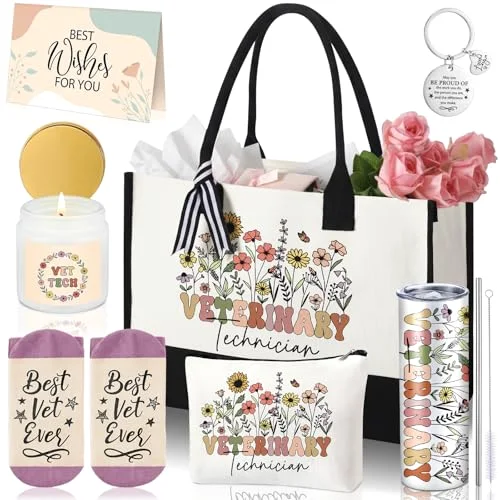 7 Pcs Vet Tech Gifts for Women, Veterinary Technician Week Gift