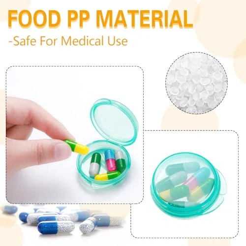 6 Packs Small Pill Box Organizer Pill Case, Fresh Color view 4