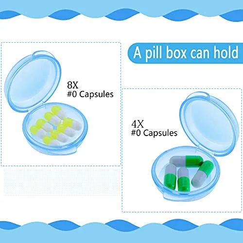 6 Packs Small Pill Box Organizer Pill Case, Blue, Green, Yellow view 3