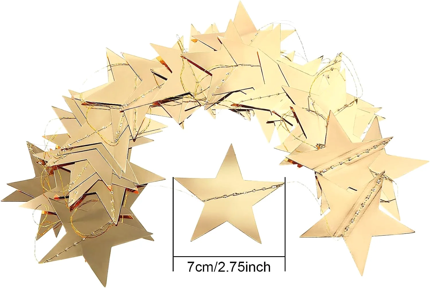 Glitter Star Garland Banner Decoration, 130 Feet Bright Star Hanging Bunting Banner Backdrop for Engagement Wedding Baby Shower Birthday Christmas Party Decor view 2
