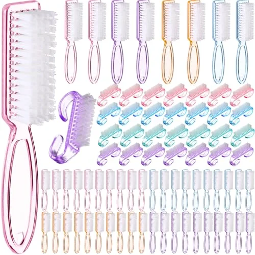 200 Pcs Nail Brushes for Cleaning, Fingernail Hand Toes,Transparent