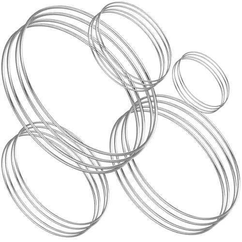 20 Pcs Metal Rings for Crafts Dream Catcher Rings, Macrame Hoops for DIY, 5 Sizes Metal Floral Hoop for Floral Macrame Wall Hanging Dream Catcher and Crafts