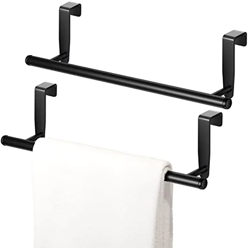 2 Pack Over Cabinet Towel Holder, Stainless Steel Towel Rack for Cabinet, 9 Inch for Home Kitchen Bathroom Doors