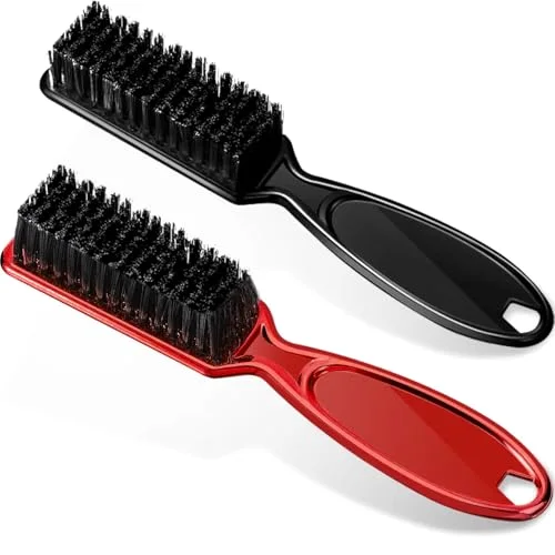 2 Pcs Clipper Brush Barber Blade Trimmer,Black, Red