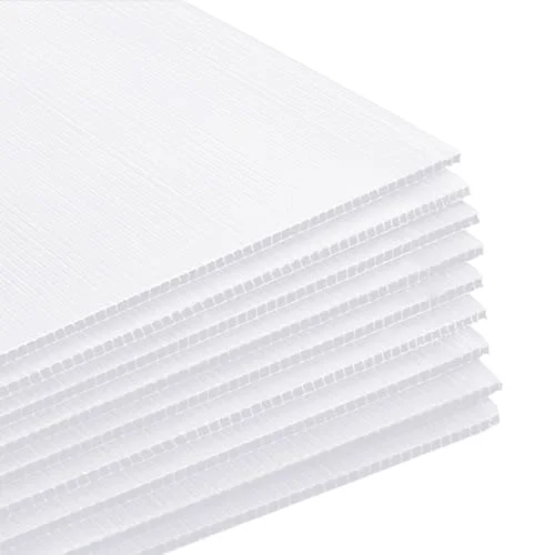 4 Pcs 24 x 36 Inches Corrugated Plastic Sheet Corrugated Poster Board 4mm Thick Waterproof Blank Board Sheets Plastic Yard Sign for Garage and Estate Sale, Indoor and Outdoor Use