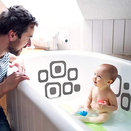 20 Pieces Adhesive Square Bath Treads Non-Slip Bathtub Stickers Non Slip Traction to Tubs Bathtub Stickers Adhesive Decals Appliques for Bath Tub Showers, Pools, Boats, Stairs view 4